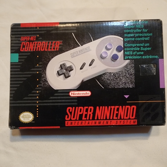 New Authentic Super Nintendo SNES original OEM Controller and box SNS-005 - Picture 2 of 6